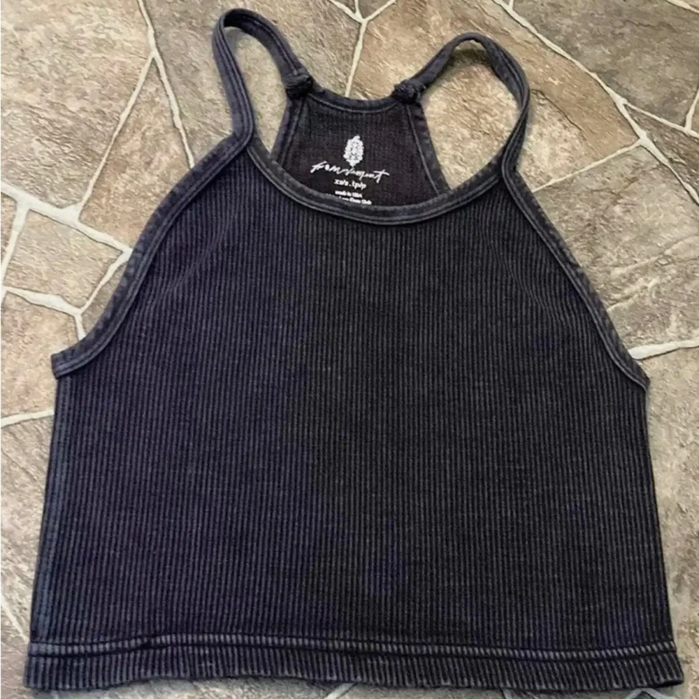 Free People Happiness Runs Crop Top. Washed Black. M/L
